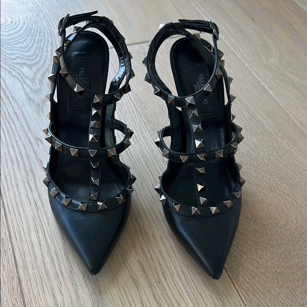 Valentino Noir Rockstud Ankle Strap 100mm 37.5